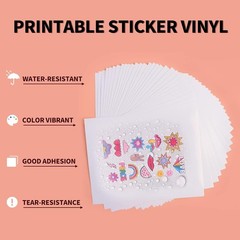 Tear-Resistant Printable Vinyl Stickers – 30 Sheets for Inkjet & Laser Printers