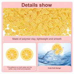 Polymer Clay Slices, 100g Lemon Slice Fruit Art Slices, Yellow