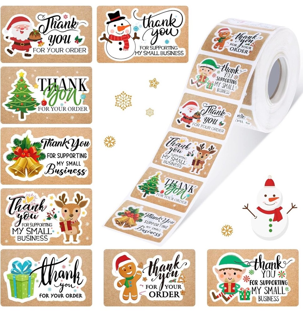 40 CT Holiday “Thank You For Your Order” Small Business 1”x 1.6” Free Shipping