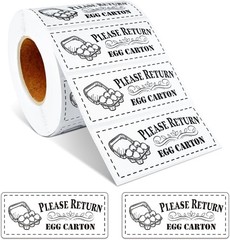 Self-Adhesive Farm Fresh Egg Carton Labels – 800 Stickers, Rectangular Design