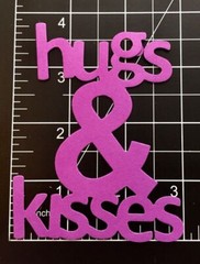 Valentine Die Cuts* Hugs & Kisses * Set of 12 * White or Pink & Purple Cardstock