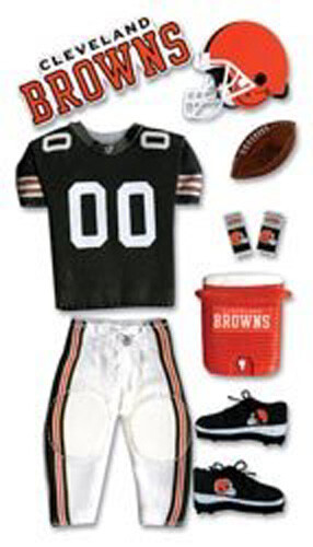CLEVELAND BROWNS Football NFL Uniform 3D Sticker Set Scrapbooking Card Making