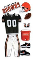 CLEVELAND BROWNS Football NFL Uniform 3D Sticker Set Scrapbooking Card Making