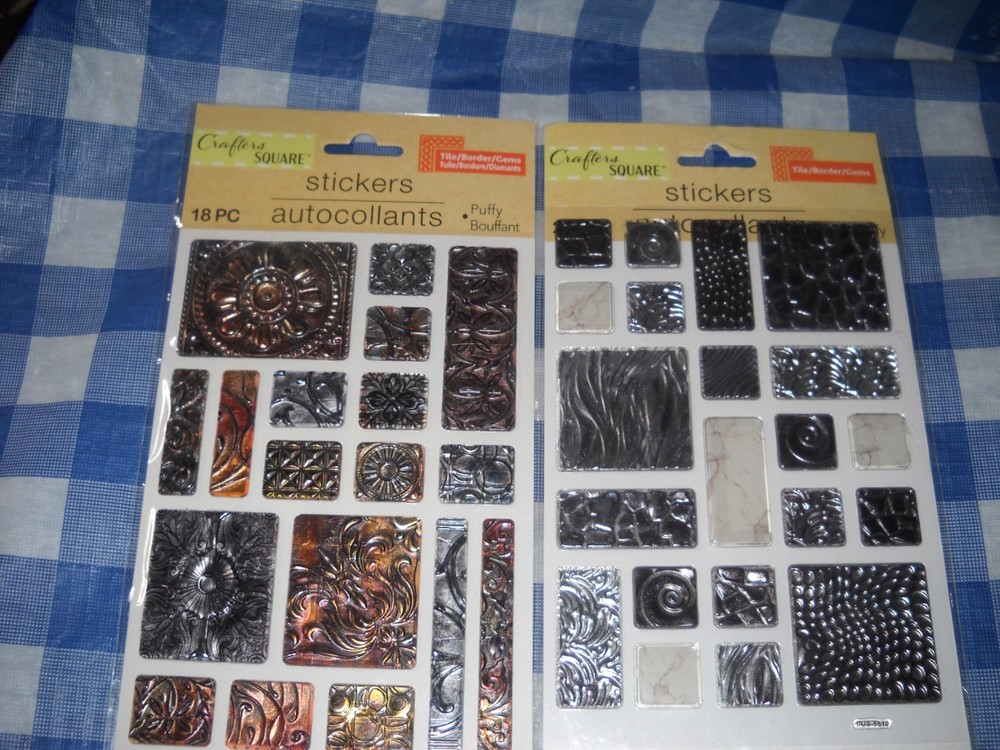 Crafters Square/ASSORTED-Puffy tile,boder,gems (2)18 pc + 21pc + 9pc 3d Motion