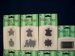 Lot of 8 pkgs Scrapbooking Craft METAL TAG TAGS W/ FLAIR Flair Designs NEW