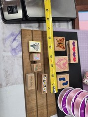 Mixed Scrapbooking Junk Journal Shadow Box Lot 6- Cardstock, Stamps, Vellum
