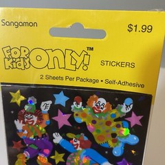 Vintage Sangamon Sandylion Prismatic Clown Stickers – 2 Sheets