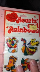Vintage Puffy Stickers Hearts And Rainbows Glitter Puffy Sticker New Pack READ
