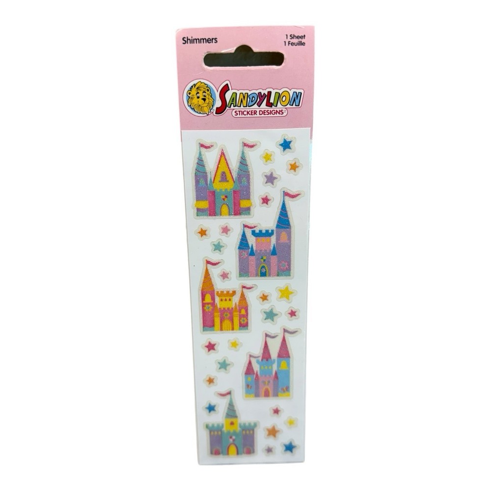 Vintage SandyLion Shimmers Castle Stars Stickers One Sheet Sealed