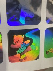 VINTAGE 80’S SANDYLION HOLOGRAPHIC TEDDDY BEAR STICKER SHEET