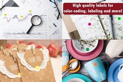 Dot Stickers Pastel Yellow in Various Sizes (8MM-25MM) Color Label in 15 Sheets