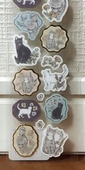 LAST NB Prier Sicker Animal Calico Persian Cat Kitty Kitten Flower MADE IN JAPAN