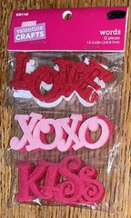 Brother Sister Design Studio Valentine Craft Word Glitter Kiss XOXO Love Sticker