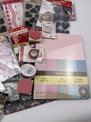 SCRAPBOOK LOT VALENTINES DAY Hearts Paper Stickers. Stamps Crafting