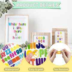 Alphabet Sticker, 1»Inch 12 Sheets Multicolor Letter Stickers, Self-Adhesive Vi