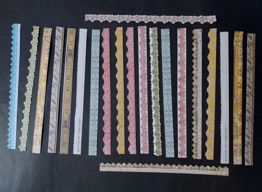 Vintage – Strip Stickers 3/4 in x 11.5 in LG- Variety – comes as a set as shown
