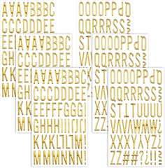 6 Sheets Gold Letter Stickers, Self-Adhesive Alphabet Stickers, Waterproof Foam