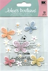 Fluttering Butterflies, 3D scrapbook Stickers Jolees SPJC039