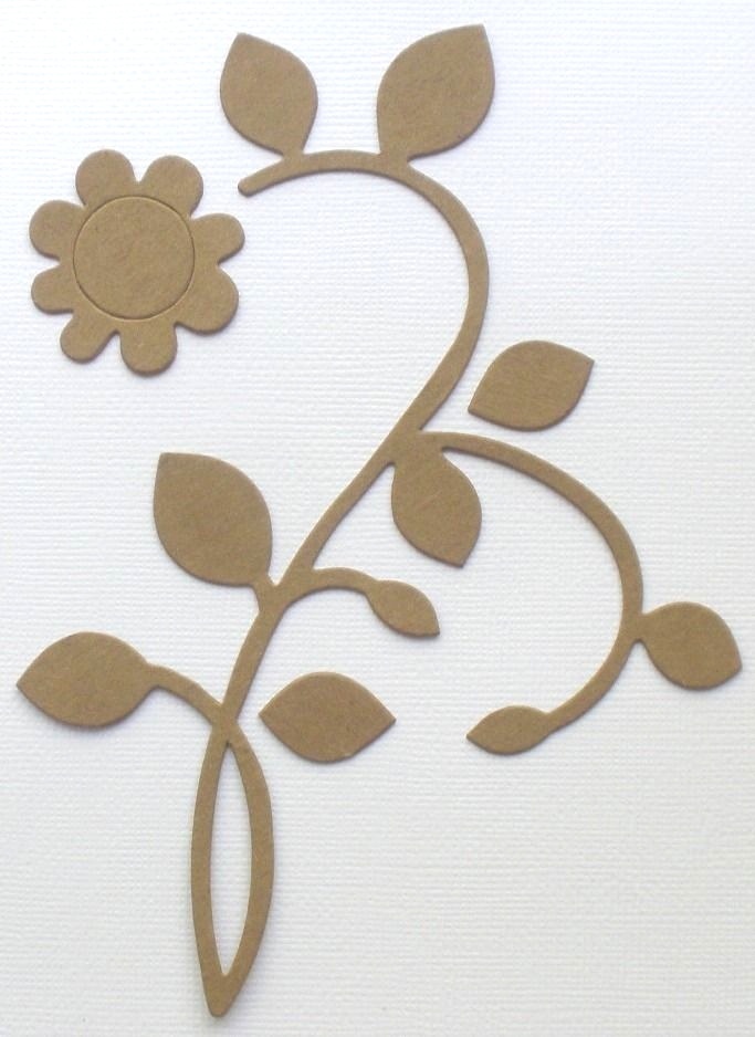 {3} FLOWER on VINE – Chipboard Flourish Die Cuts – Decorative Accents – 5 7/8″