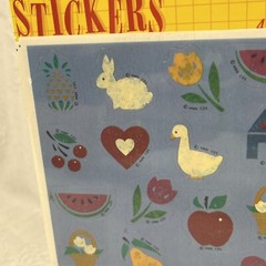 Vintage Hallmark Stickers Country Theme Heart Bunny Barn Goose 4 Sheets New