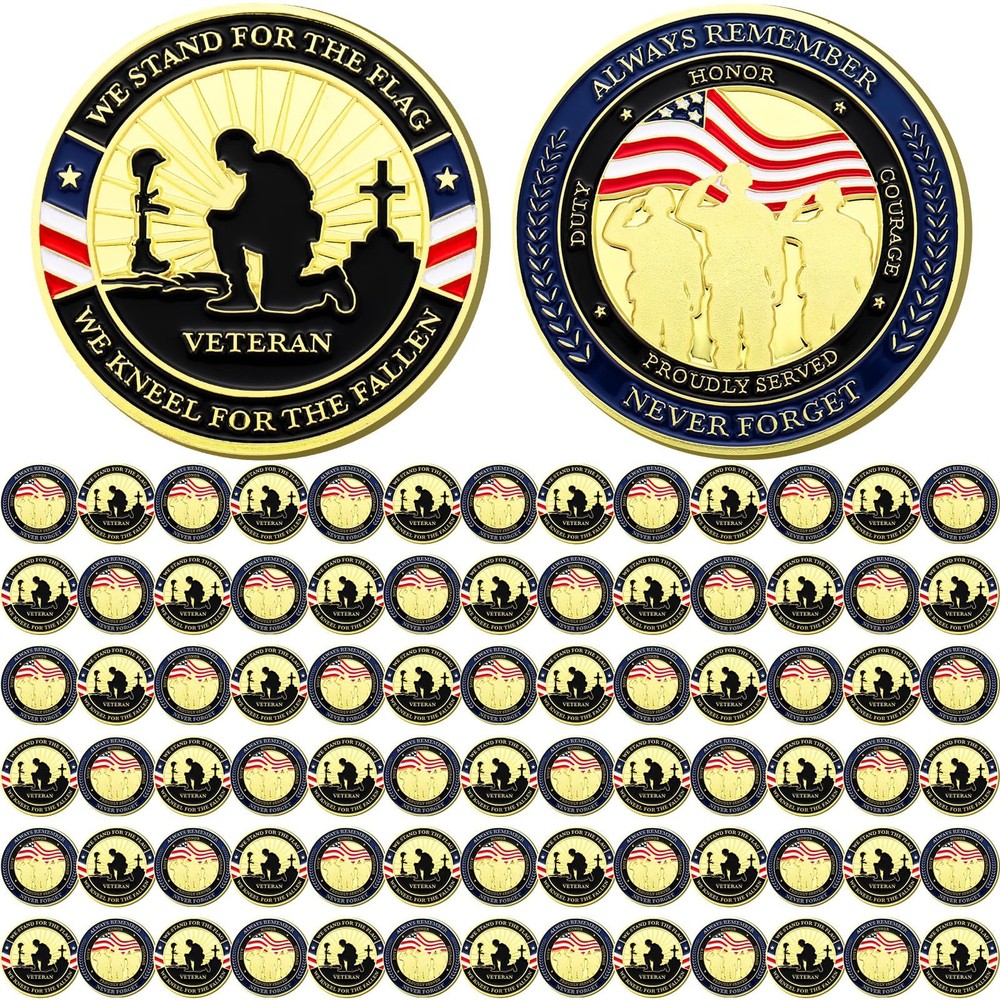 New Best 80 Pcs Military Challenge Coins Thank You for Your Service Veterans