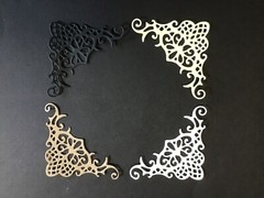 Page Corners Photo Corners Fancy Opulent Swirls Corner Die Cuts 8 pcs 1-7/8”