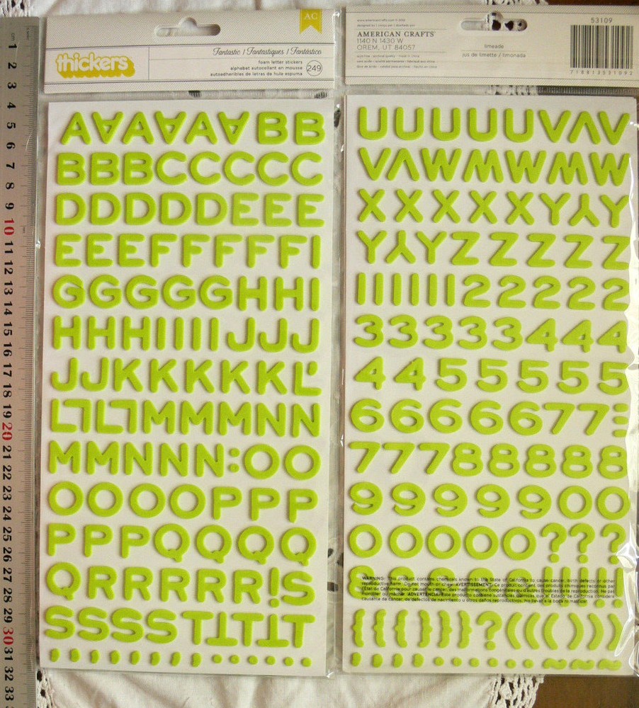 FANTASTIC Foam Thicker Sticker LIMEADE GREEN 18High & 7-18Wide mm L1L