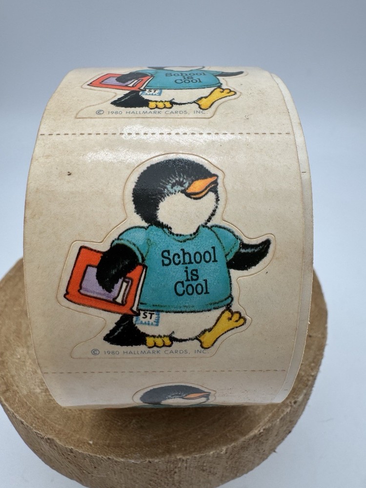 25 Vintage Stickers Hallmark Shirt Tales Sticker Mod 1980 Penguin School Is Cool