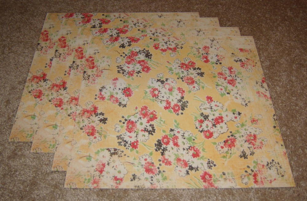 Daisy D’s 12×12 Single Sided Scrapbook Paper(4) ~ Bouquet ….Butternut