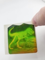 VTG Polaroid 3-D 90’s Hologram Sticker – T-REX Dinosaur Flesh 2 Skeleton 2×2