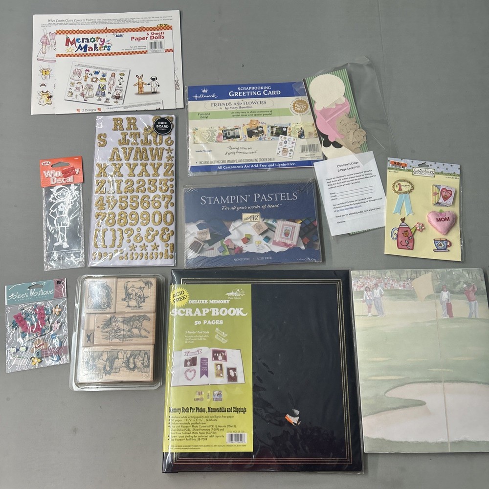 Scrapbooking Lot Book Stamps Paper Etc.