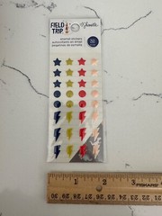 American Craft Shimelle Field Trip Enamel Stickers Star Dot Bolt Scrapbooking