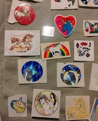 33 Vintage Unicorn Stickers, Prism Foil Hallmark Hambly Illuminations Alicorn