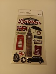 Recollections Stickers London Calling Big Ben Phone Booth Flag Taxi Tea Pot