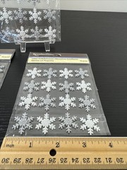 3 Recollections Glitter Snowflake Embellishment 16pc Stickers Silver White New