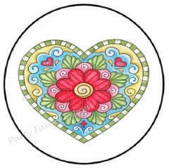 FLORAL HEART ENVELOPE SEALS LABELS STICKERS PARTY FAVORS