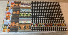 HUGE Halloween Crafting Scrapbooking Lot Paper Fabric Stickers Ribbon Die Cuts