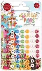 Craft Consortium SANDY PAWS ENAMEL RINGS (56PC) scrapbooking