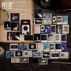 45pcs Collection of Moon and Star Stickers Pack, Galaxy, Saturn, Solar System