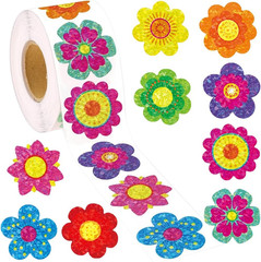500Pcs Fall Thanksgiving Stickers Roll 1.2In Laser Turkey Waterproof Decals 5 Co