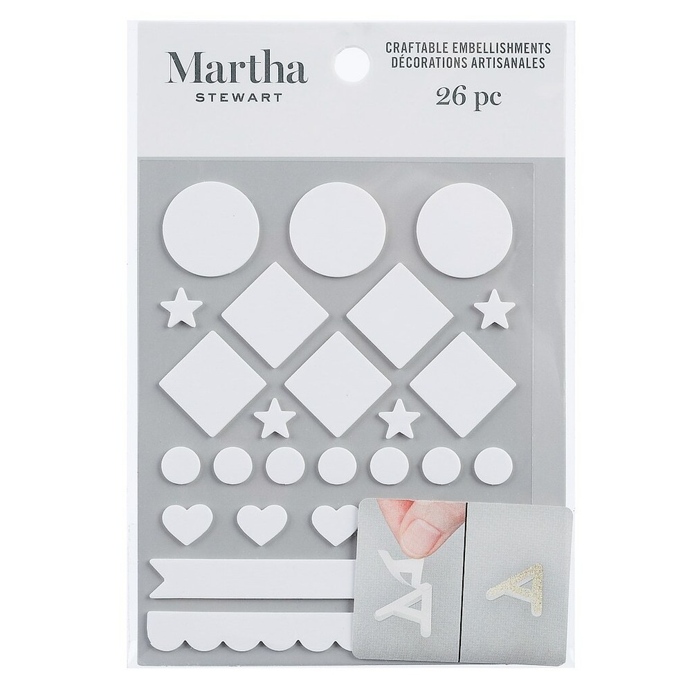 Martha Stewart Craftable Embellishments SHAPES Stickers – 26 pcs