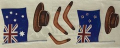 AUSTRALIA Stickers(7pc)Creative Memories •Flags•Boomerang￼•Hats•Card Making•
