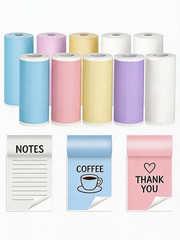 10 Pack Colorful DIY Sticker Paper for Kids, Non-Toxic Craft Supplies