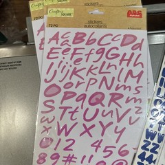 Lot Of 9 Alphabet Stickers Assorted Styles 1 Stencil