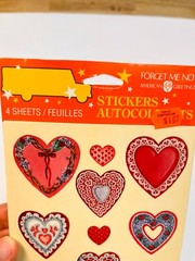 Vintage American Greetings Heart Stickers Sealed Package w/ 4 Sheets BIN 74