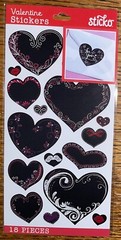 Sticko Decorative Chalk Hearts Chalkboard Valentines W/Swirl Scrapbook Stickers