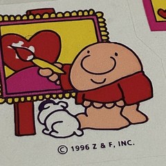Vintage 1990s Hallmark Ziggy Sticker Sheet LOT used Reward Valentine Love 90s