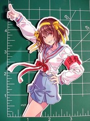 5inch Haruhi Suzumiya sticker anime girl waifu water resistant vinyl cute