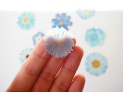 Q-Lia Japanese Gold Foil Flowers Stickers/Pack of 40/ Blue