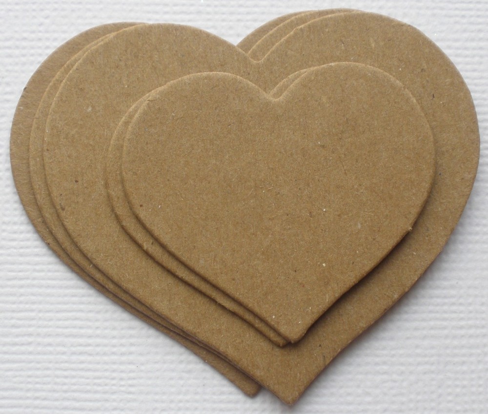 {10} LAYERED PRETTY HEARTS – Raw Bare Unfinished Chipboard Die Cuts
